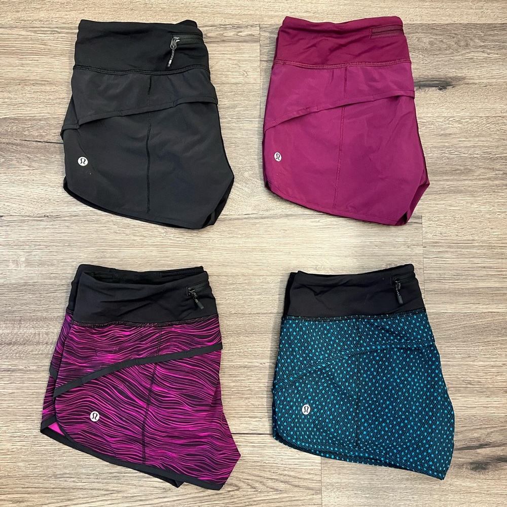 Lululemon Speed Shorts. Size 6. $40 for each or $140 for all 4.